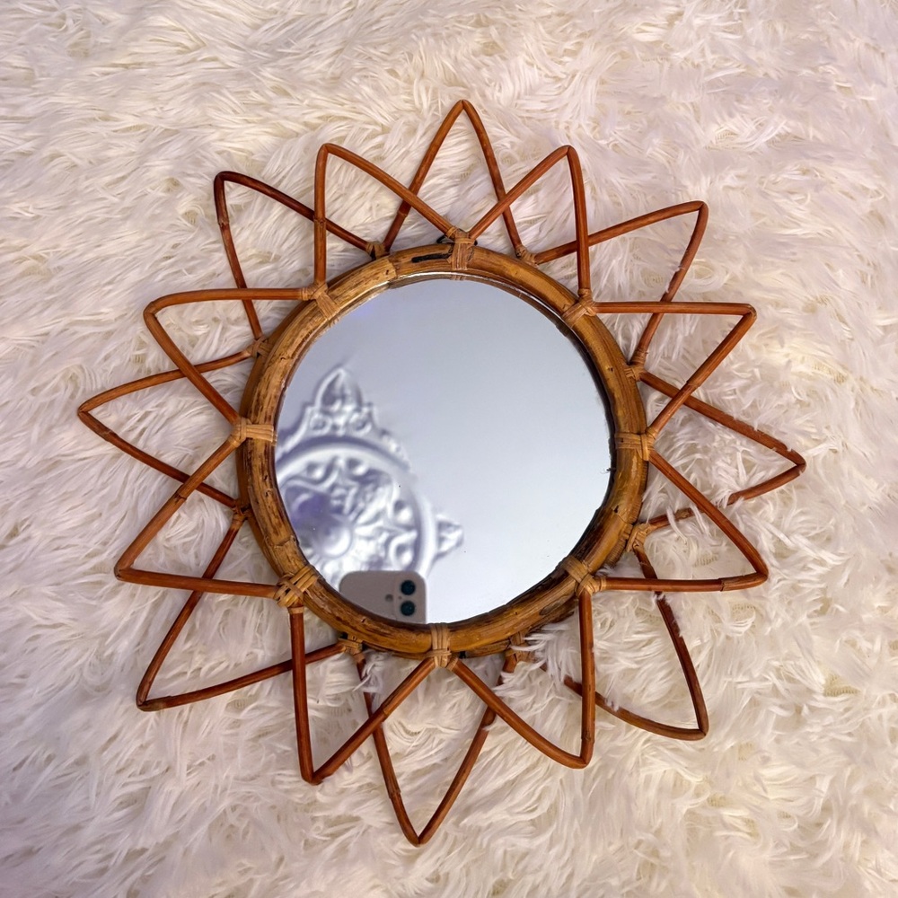 Urban Outfitters Sunburst Mirror - Tan and Brown